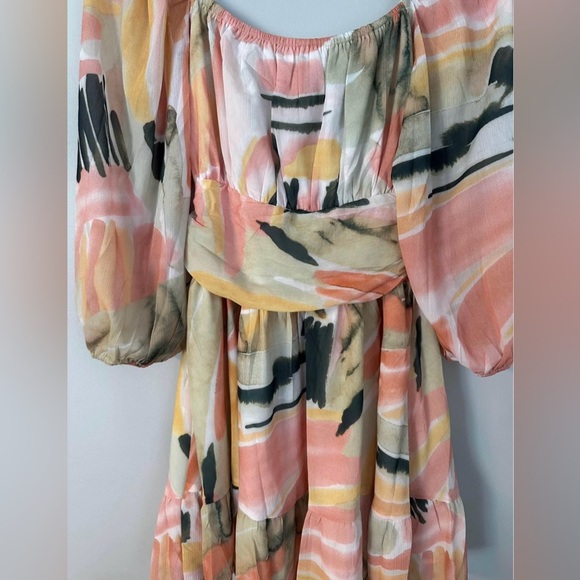 Ruffled Watercolour Dress Women Small - Picture 4 of 4